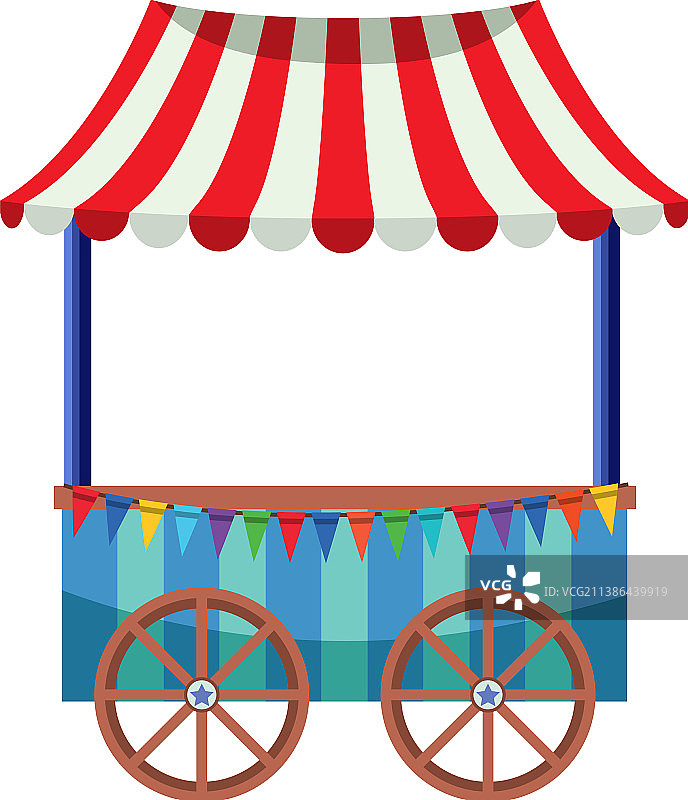 带条纹顶棚的游乐园手推车图片素材