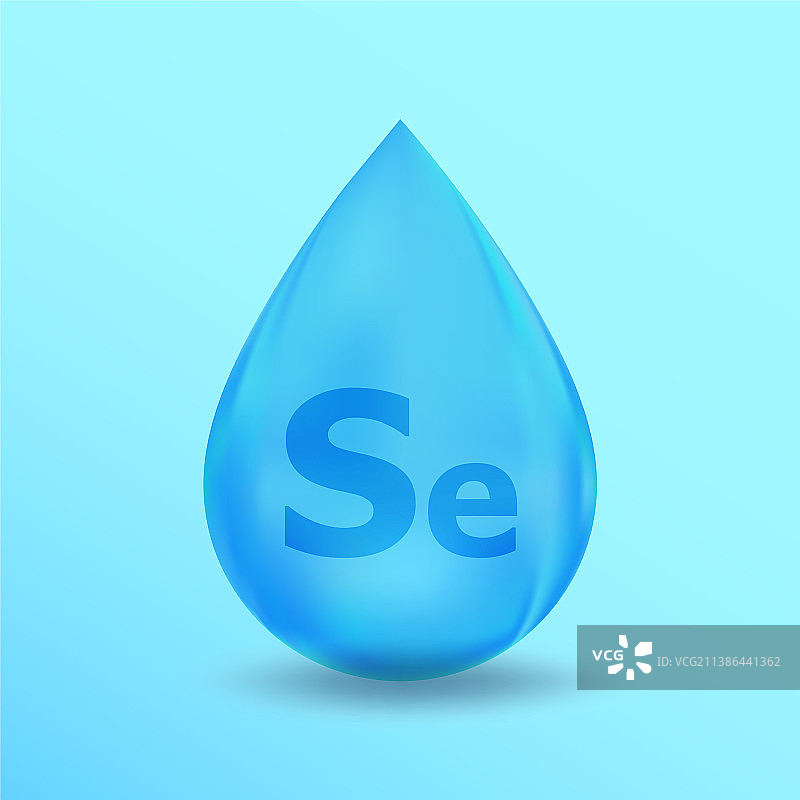 逼真矿物滴硒元素蓝色设计图片素材