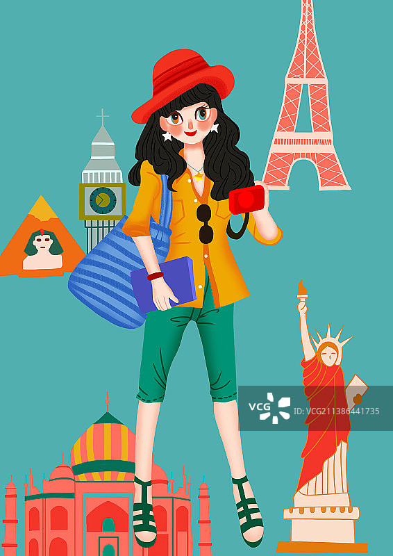 旅游插画图片素材