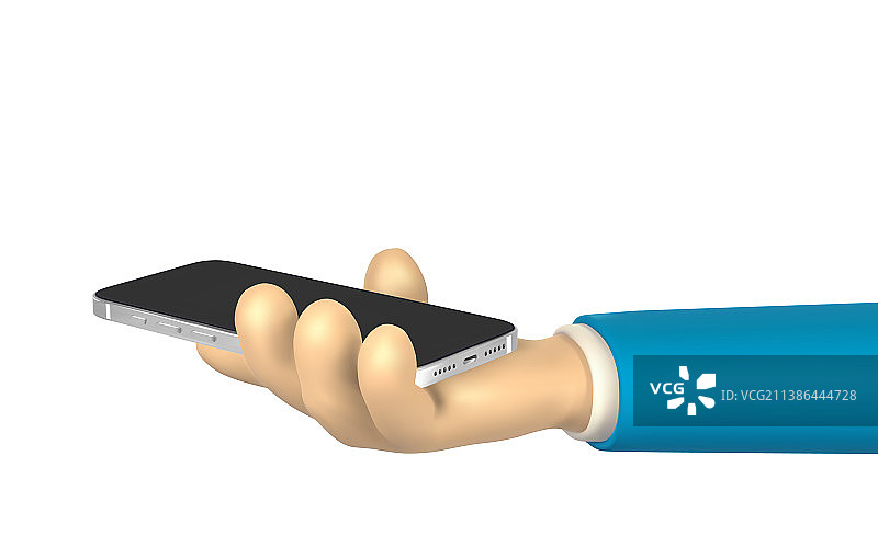 卡通人物双手与智能手机图片素材