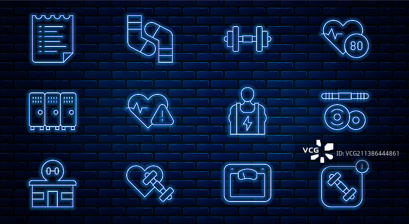 健身App杠铃哑铃心形组合图片素材