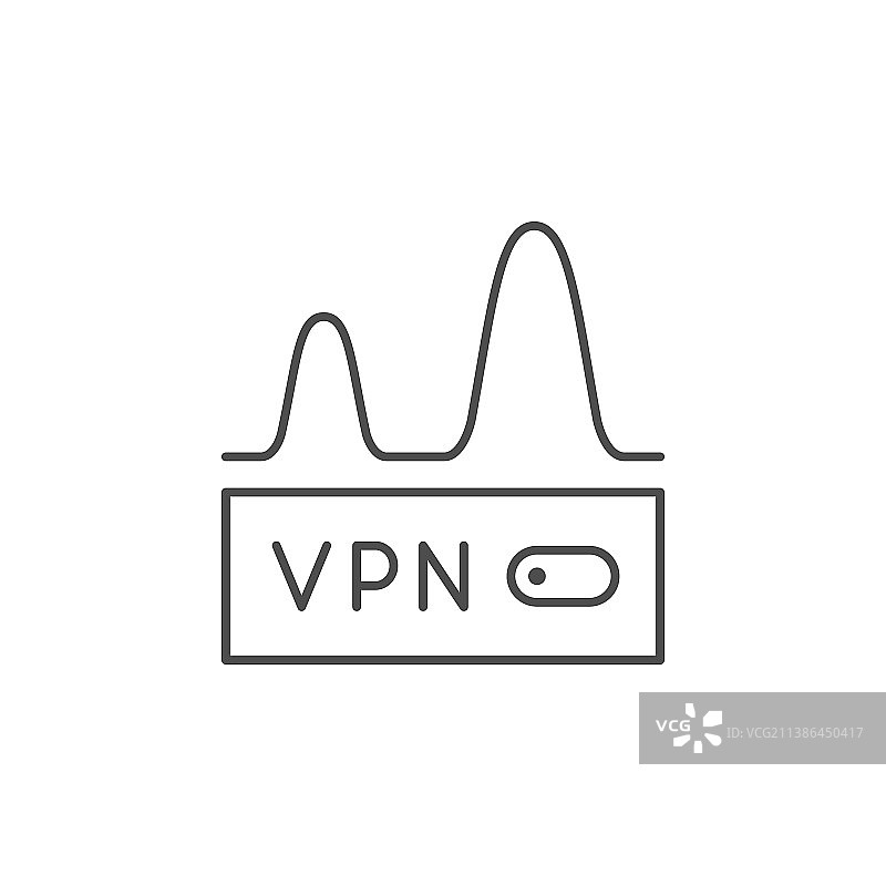 VPN开启线性轮廓图标图片素材