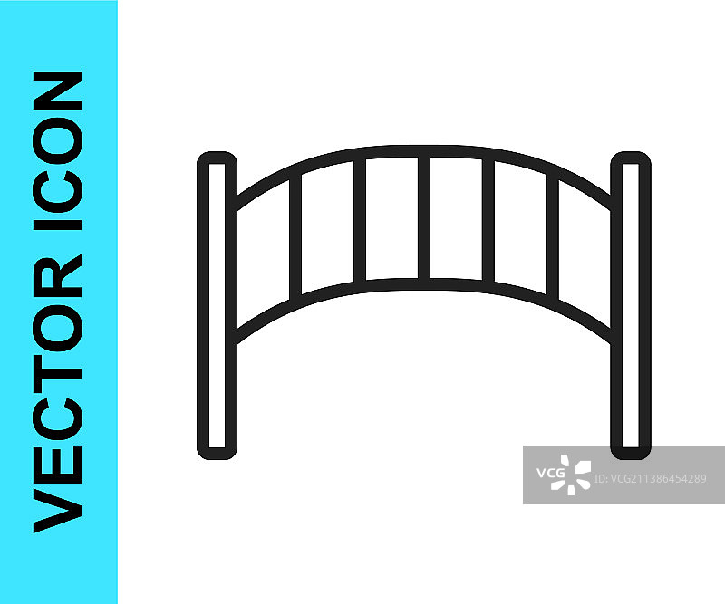上隔离的黑线游乐场儿童桥图标图片素材
