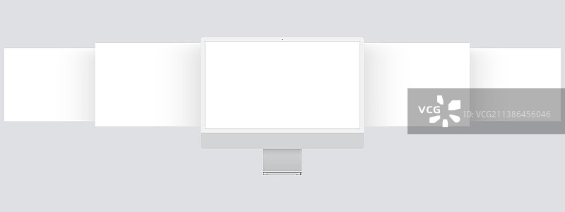 带有空白网页的电脑显示器模型图片素材