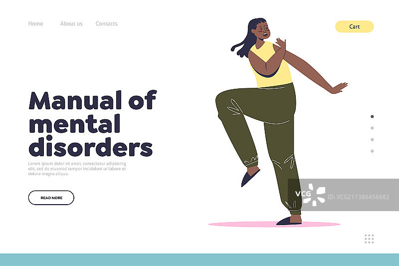 精神障碍手册着陆页概念图片素材