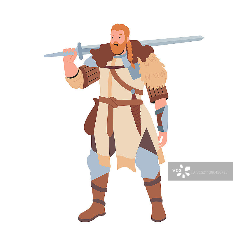 红发斯堪的纳维亚战士图片素材