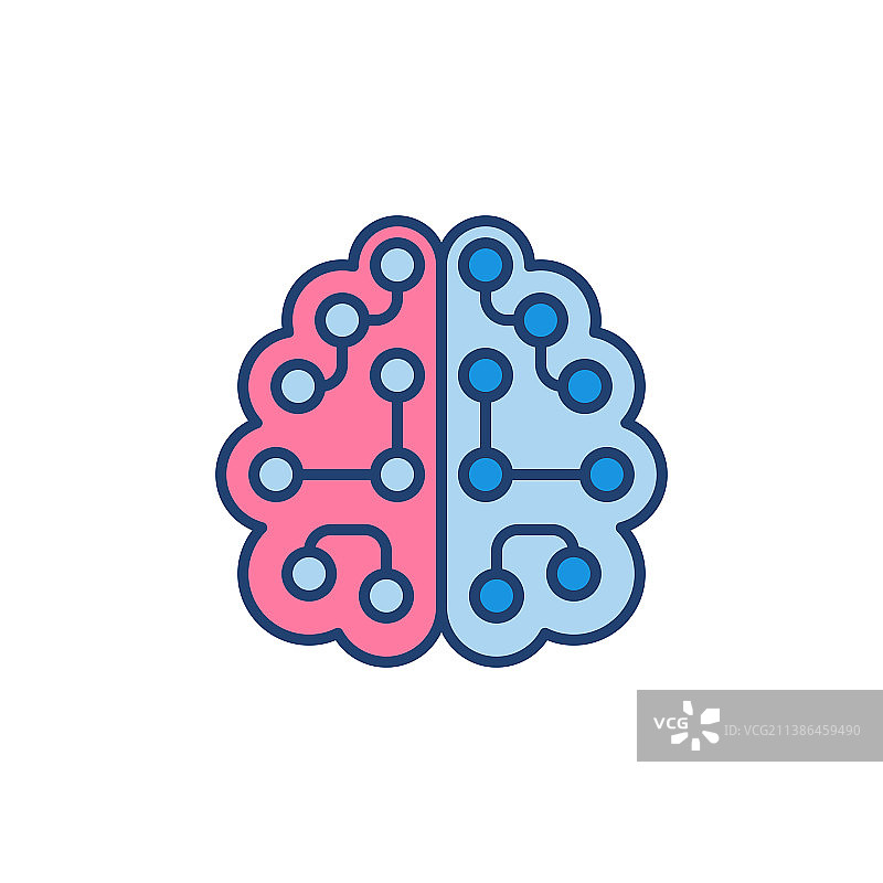 彩色人工智能大脑图标图片素材