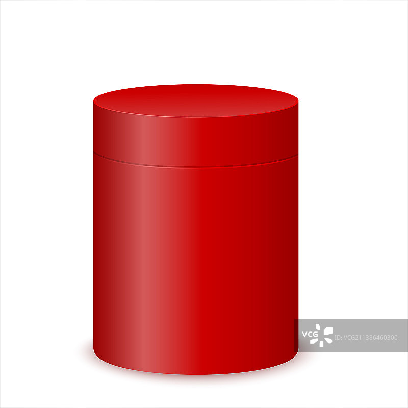 红色圆柱盒样机塑料罐或纸板图片素材