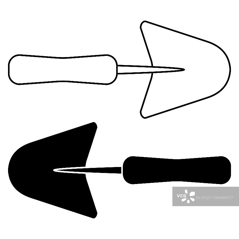 泥铲轮廓园艺工具套装图片素材