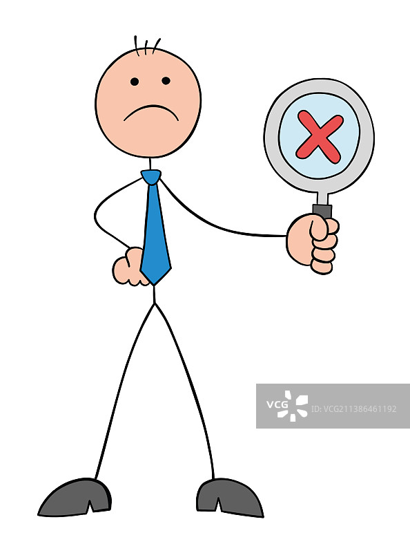 拿着放大镜的问题小人商人图片素材