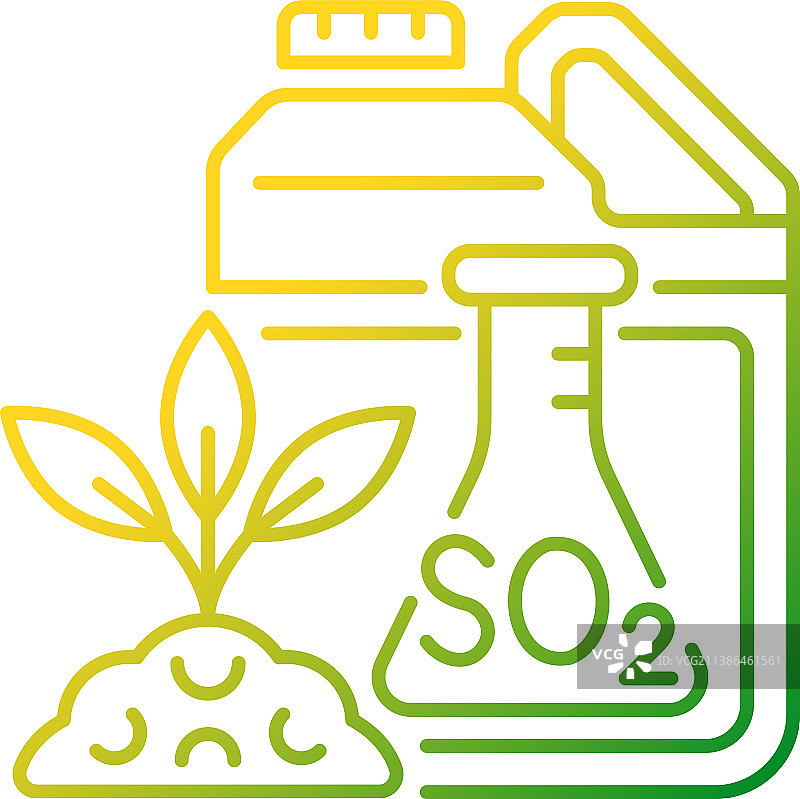 硫磺肥料渐变线性图标图片素材