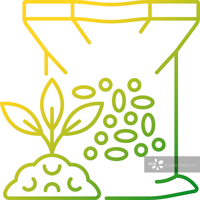 颗粒肥料渐变线性图标图片素材