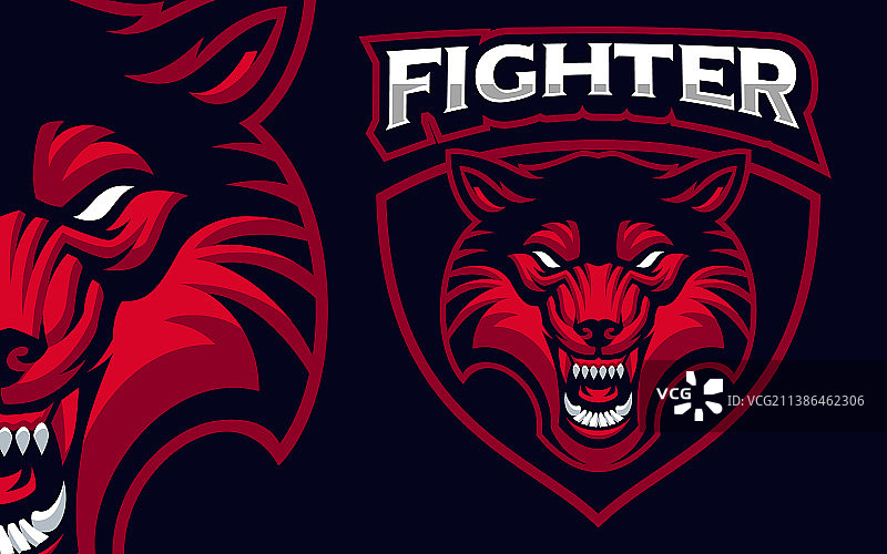 狼吉祥物徽章图片素材