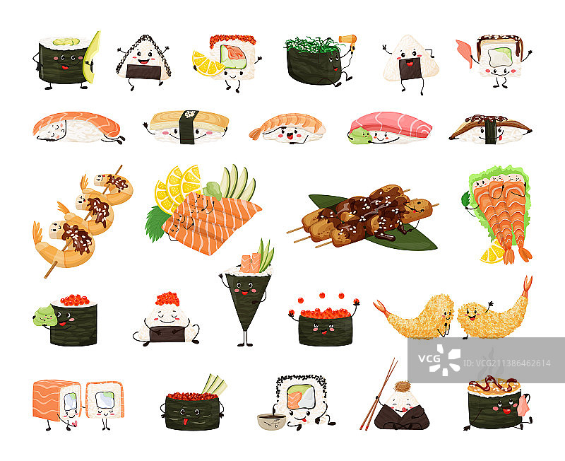 亚洲美食人物角色合集图片素材