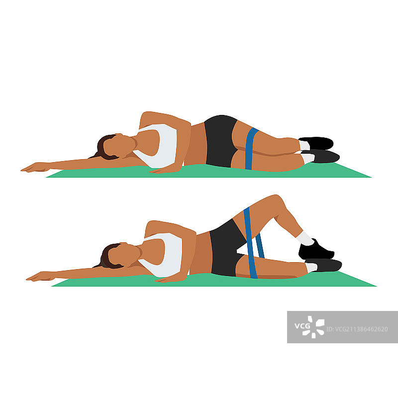 女人做仰卧贝壳式运动图片素材