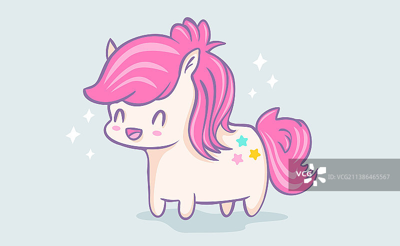 可爱风格的小马图片素材