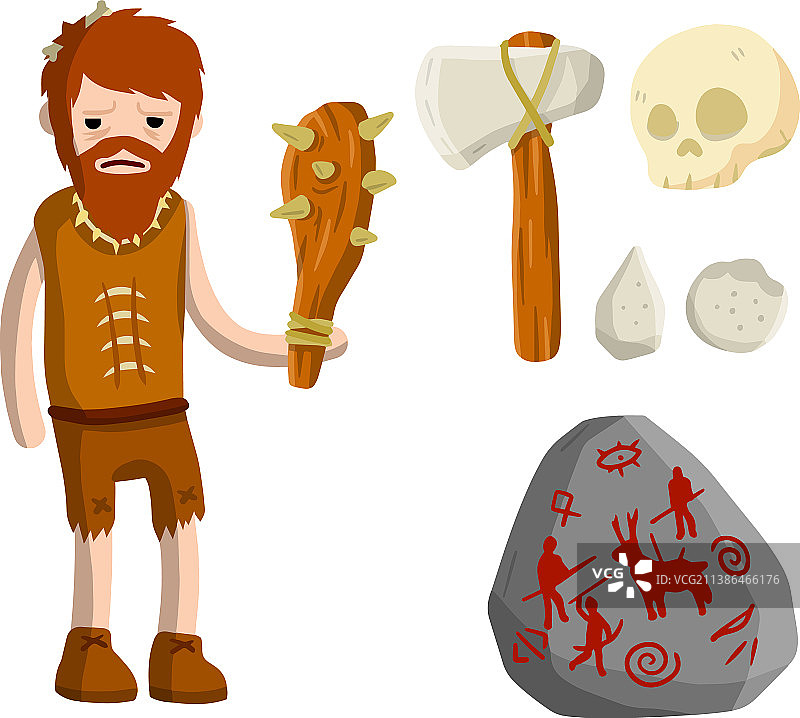 原始穴居人史前猎人石器时代图片素材