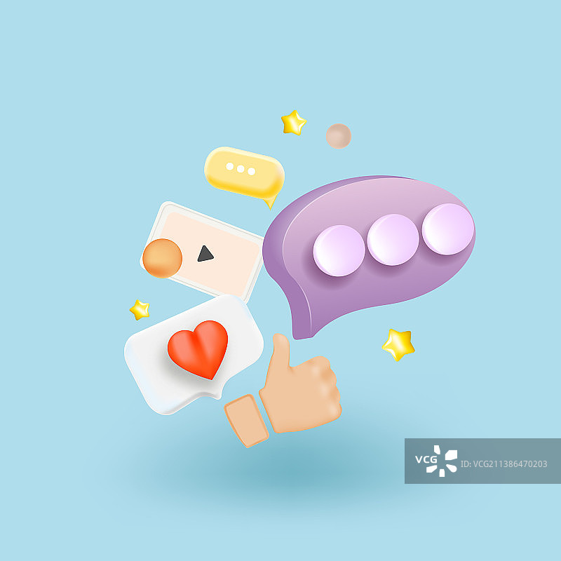 漂浮的空白社交网络帖子图片素材