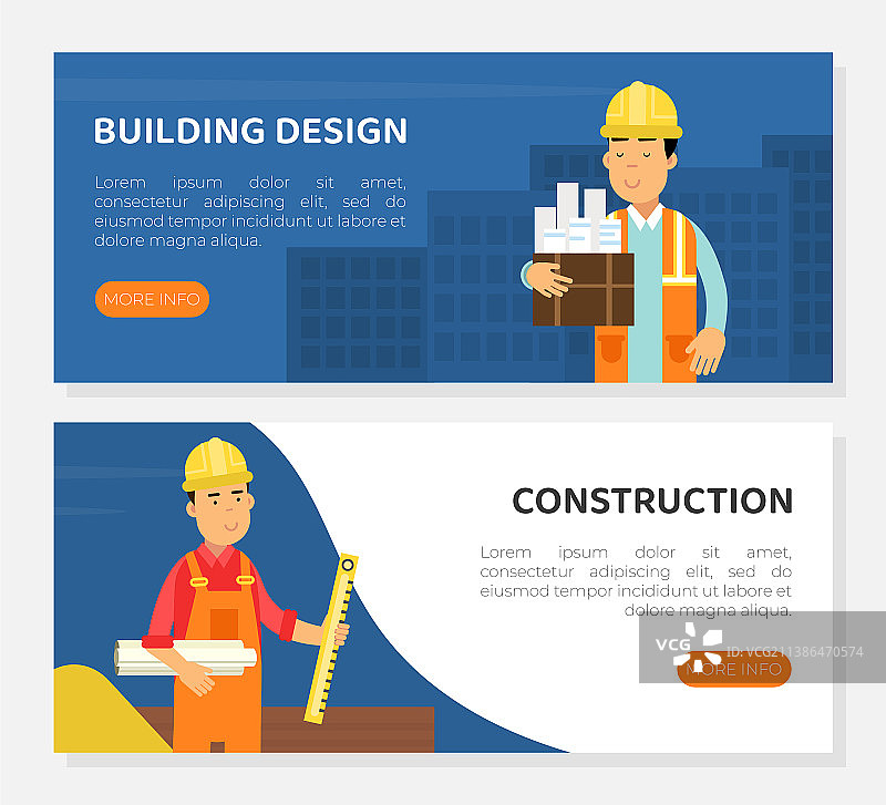 建筑工程师与民用建筑工人图片素材