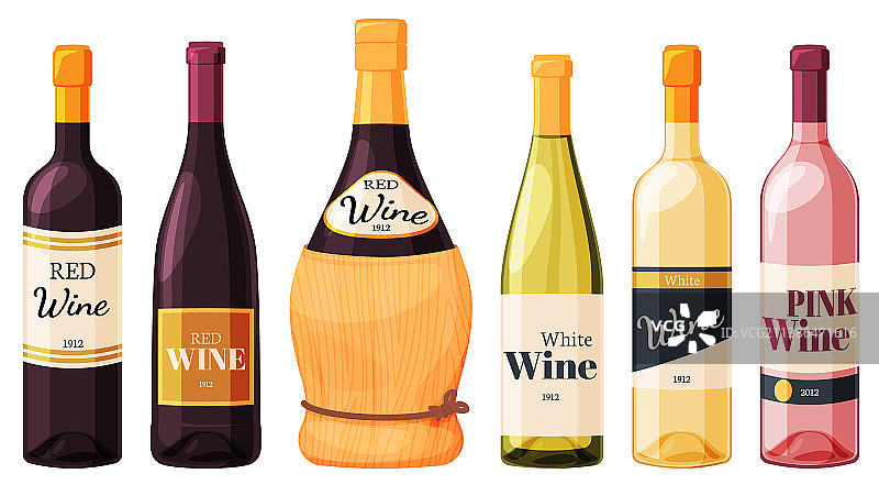 多种葡萄酒瓶素材图片素材