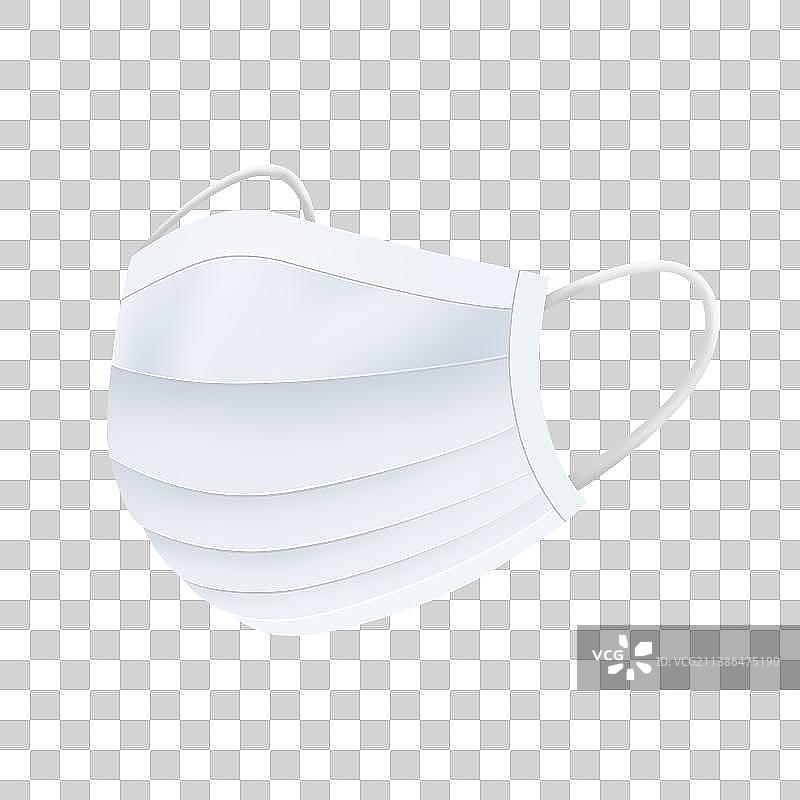 磨砂质感仿三维白色口罩，流感的面具，医用外科口罩图标icon，防流感防过敏图片素材