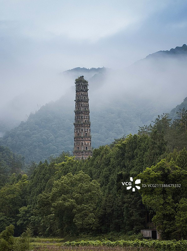 天台山国清寺隋塔图片素材
