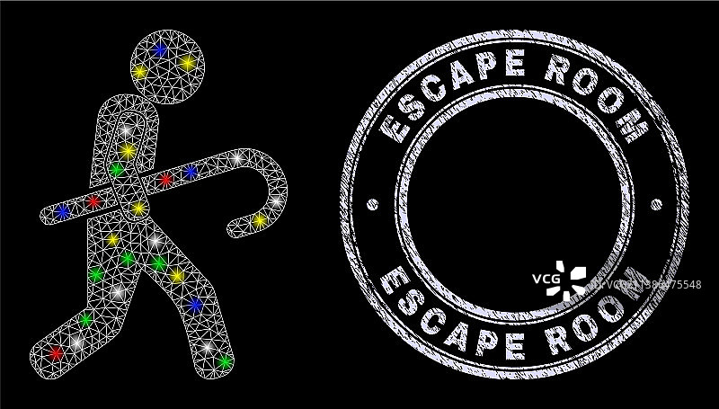 橡胶密室逃脱印章和魔法网格强盗图片素材