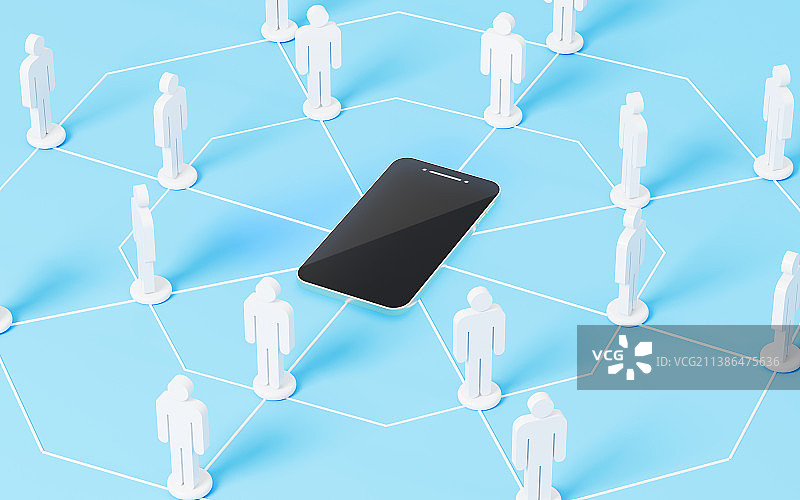 手机与人物社交3D渲染图片素材