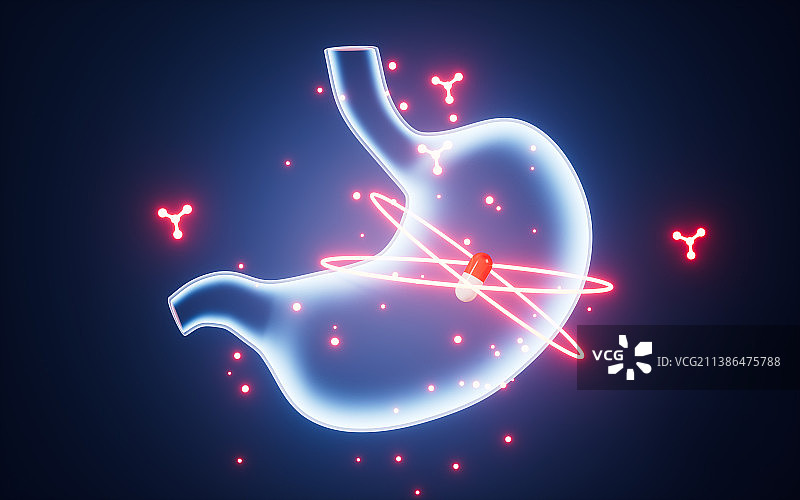 创意胃部背景3D渲染图片素材