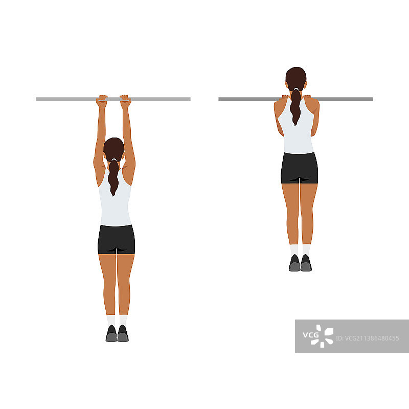 女人做引体向上训练图片素材