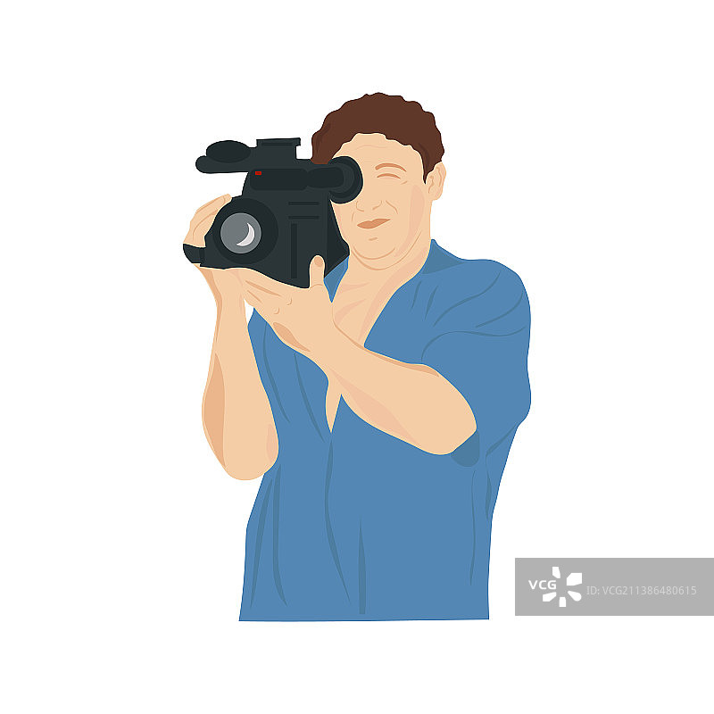 拿着摄像机的专业摄像师图片素材