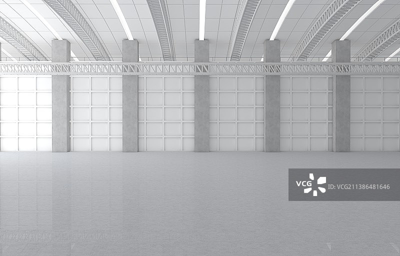 空旷的车间展厅图片素材