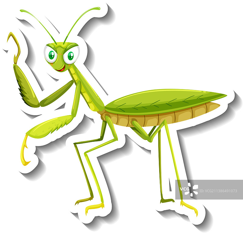 卡通蚱蜢动物贴纸图片素材