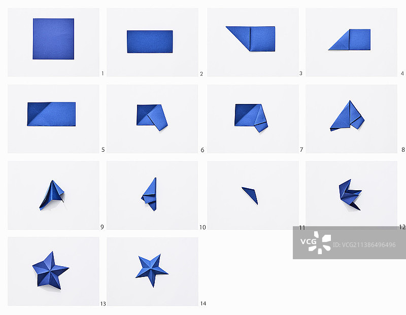 折叠蓝色纸星星图片素材