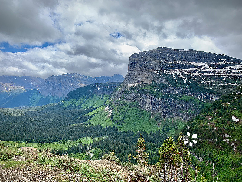 美国蒙大拿州冰川国家公园山脉风光图片素材