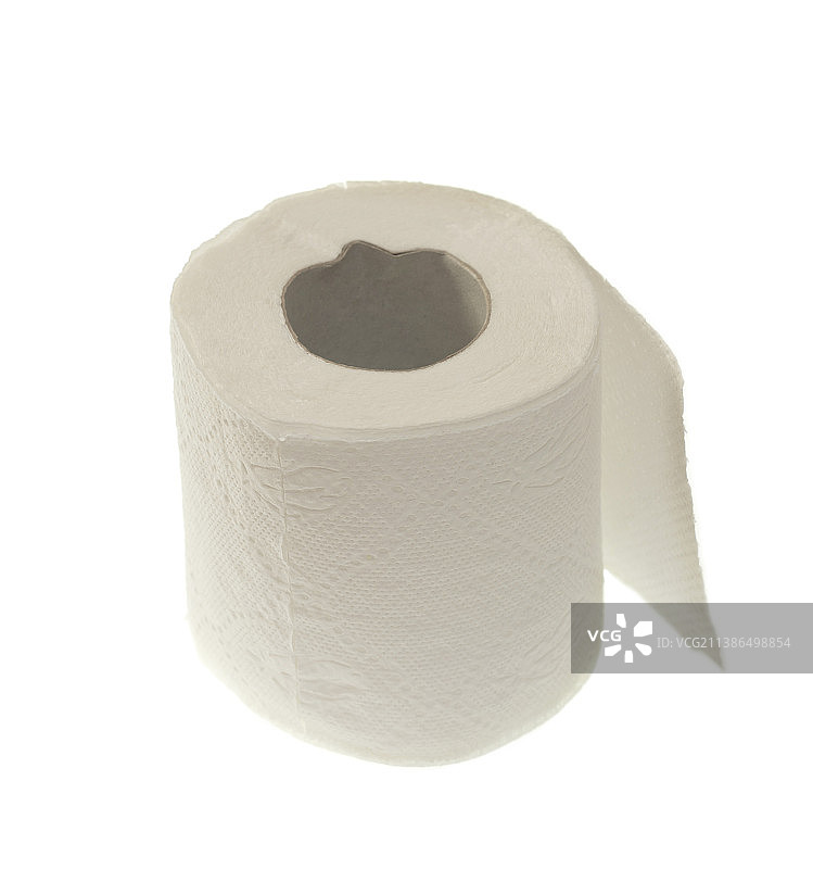白色背景下的卫生纸特写图片素材