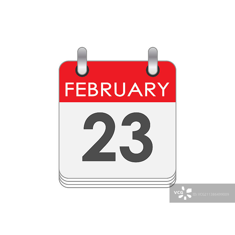 2月23日翻页日历一页图片素材