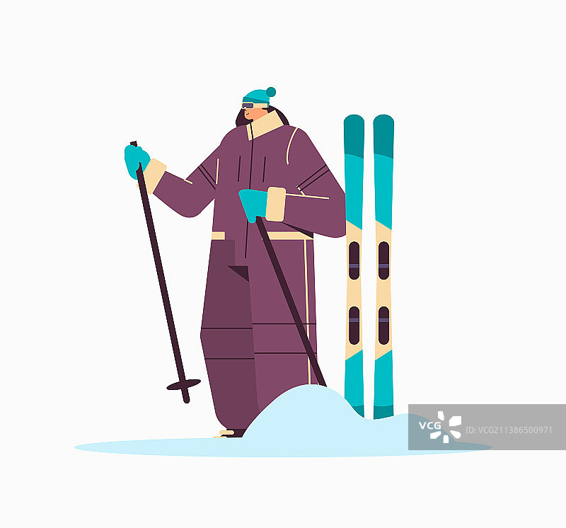 滑雪运动的女子图片素材