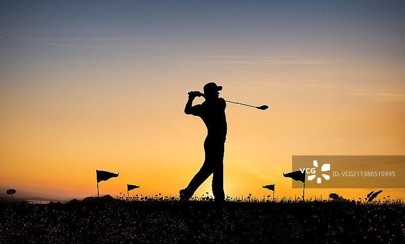高尔夫运动剪影图片素材