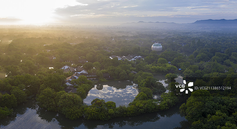 杭州·西溪湿地国家公园初夏晨曦图片素材
