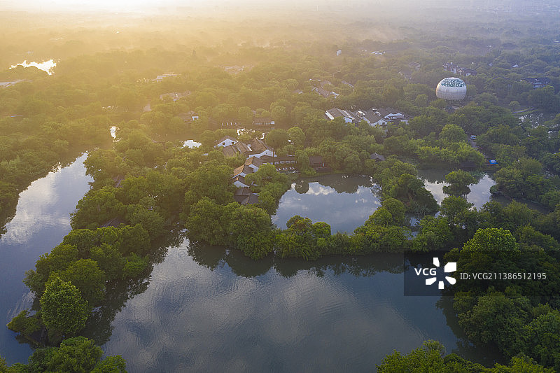 杭州·西溪湿地国家公园初夏晨曦图片素材