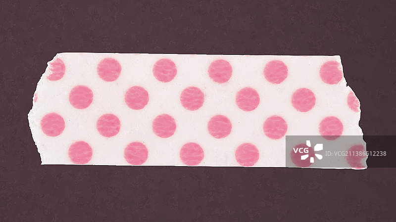 可爱的和纸胶带剪贴画粉色波点图案图片素材