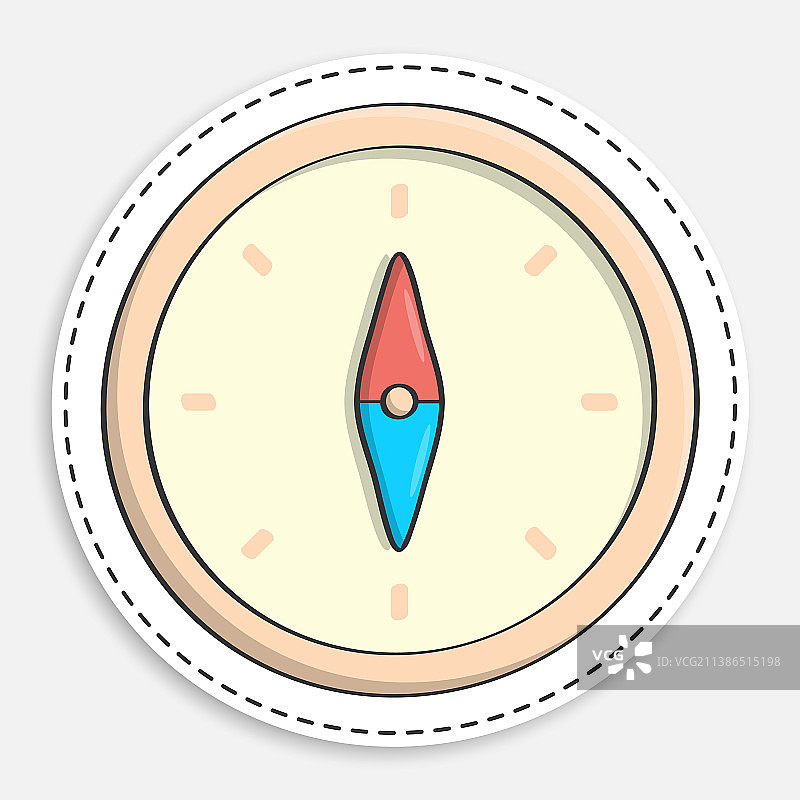 带箭头的涂鸦卡通指南针图标图片素材