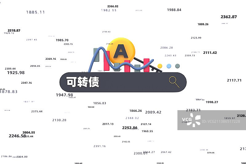 3D渲染可转债概念插图图片素材