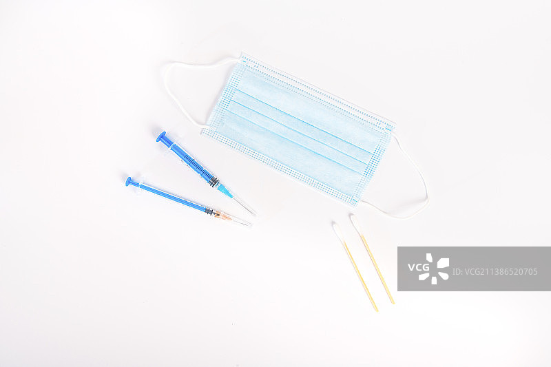 一次性医用外科口罩注射器卫生防疫概念图片素材