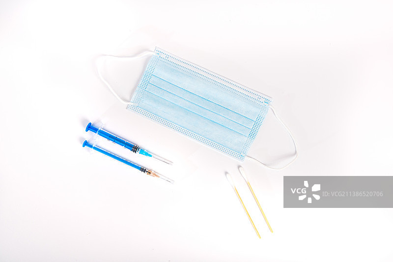 一次性医用外科口罩注射器卫生防疫概念图片素材