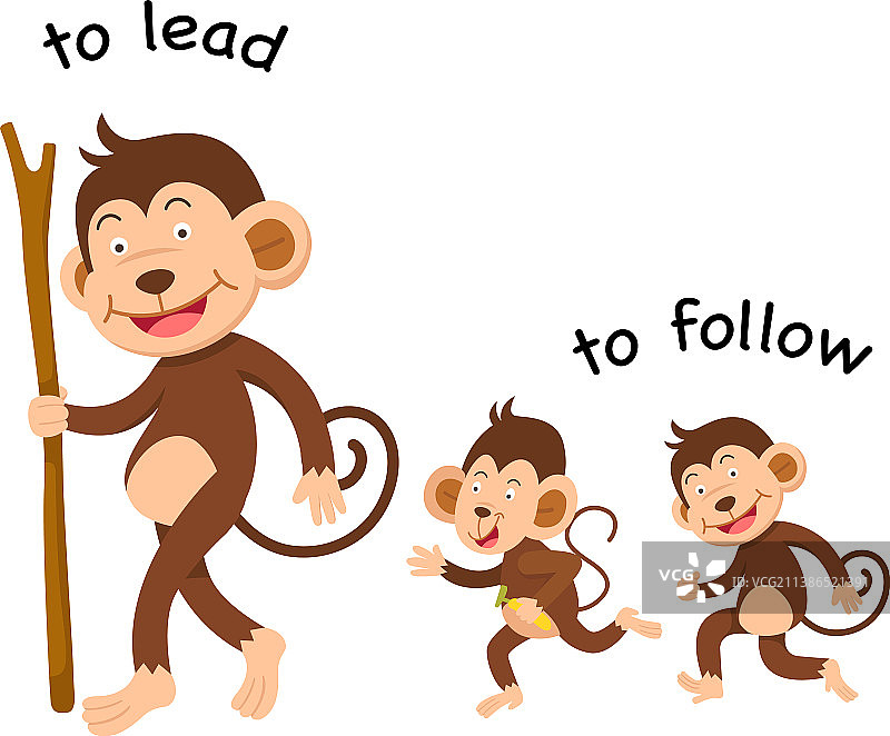 引领与追随图片素材