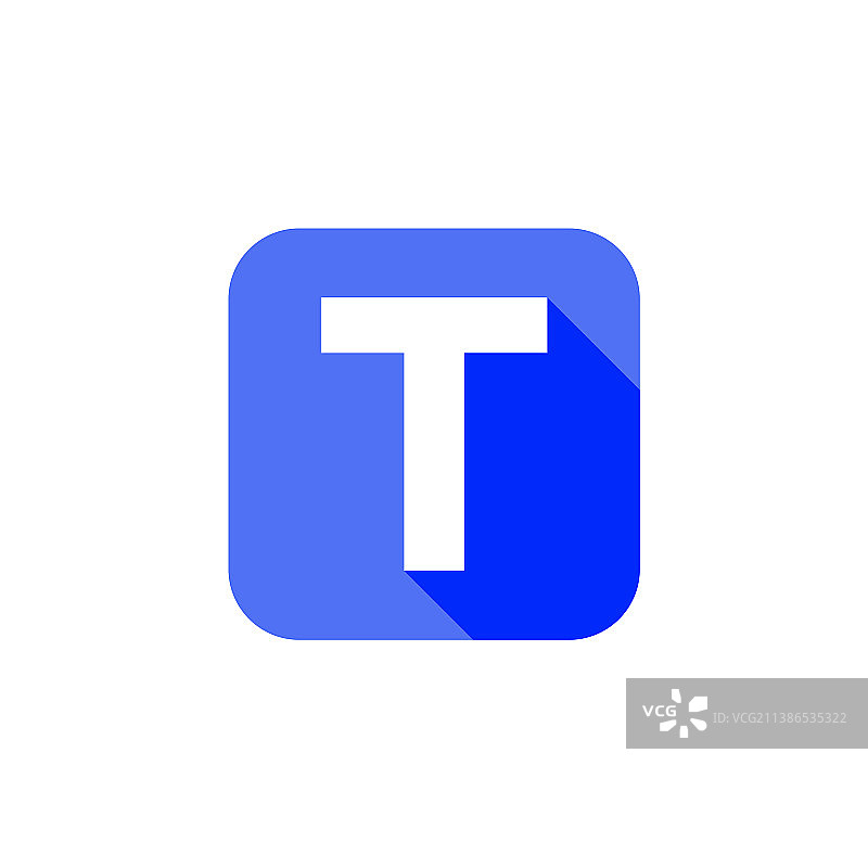 字母T符号扁平图标图片素材