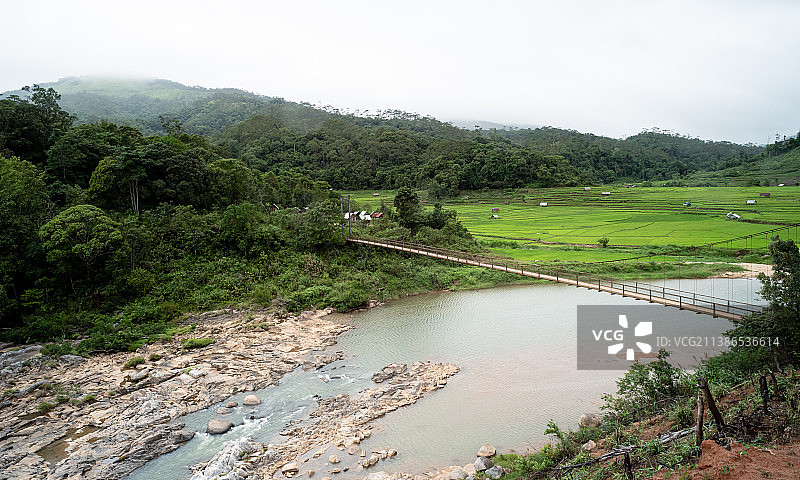 河流在树木和天空的映衬下的风景图片素材