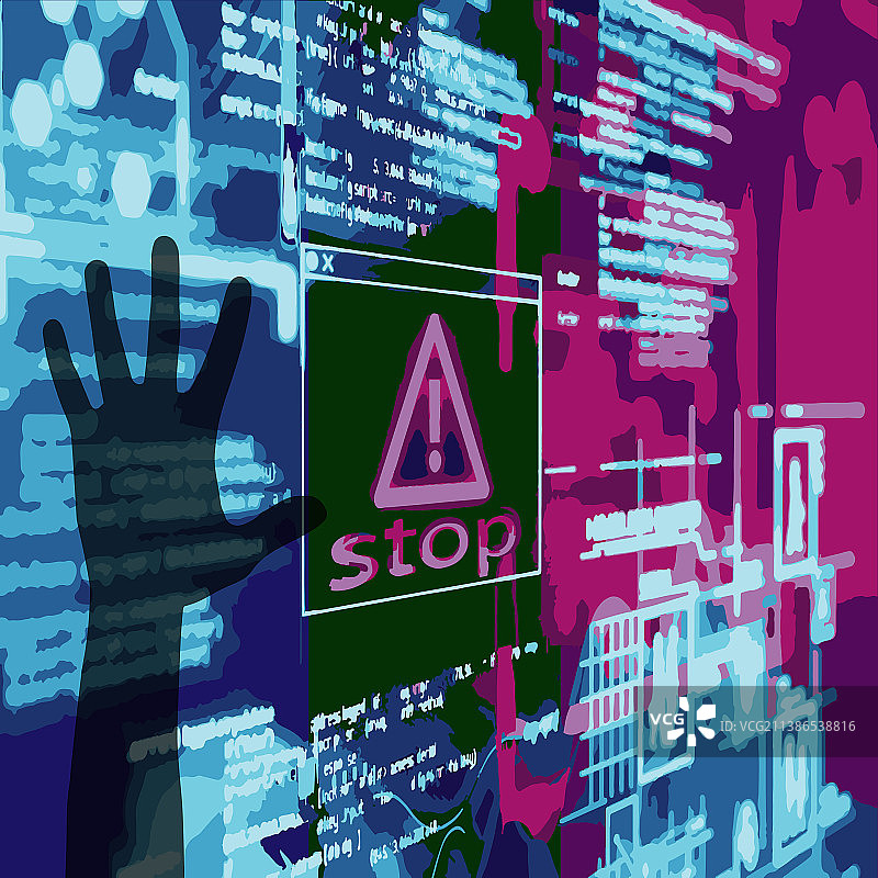 逼真霓虹灯停止标志图标图片素材